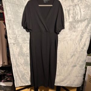 ASOS dress women’s 14 maxi faux wrap style on top Elegant Black Dress empire cut
